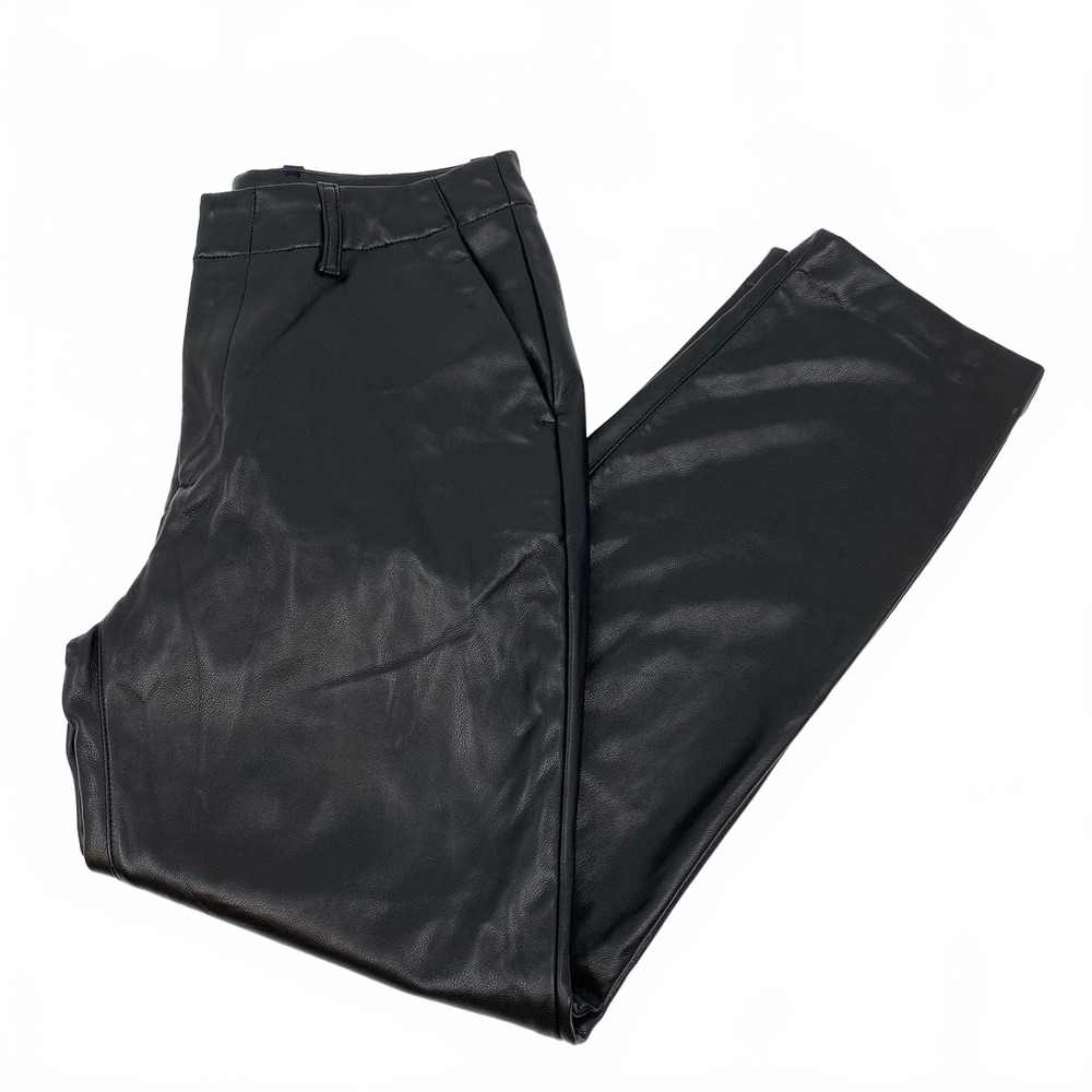 GAP Black Faux Leather Chino Trousers | Women’s Size 6 Regular
